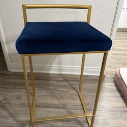 Royal Blue Velvet Contemporary Stools