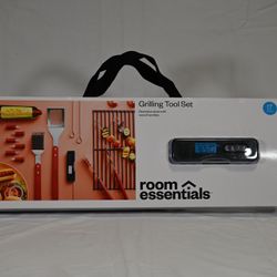 17pc BBQ Stainless Steel Grill Spatula Set Black - Room Essentials