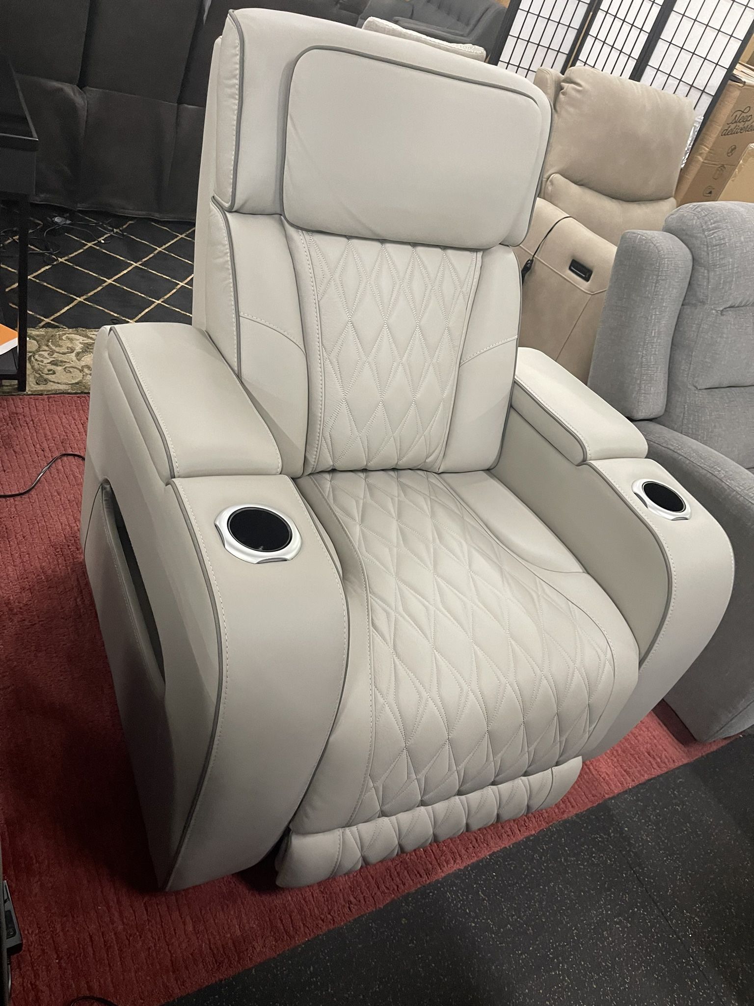Leather Power Recliner On Sale( Heat & Massage )