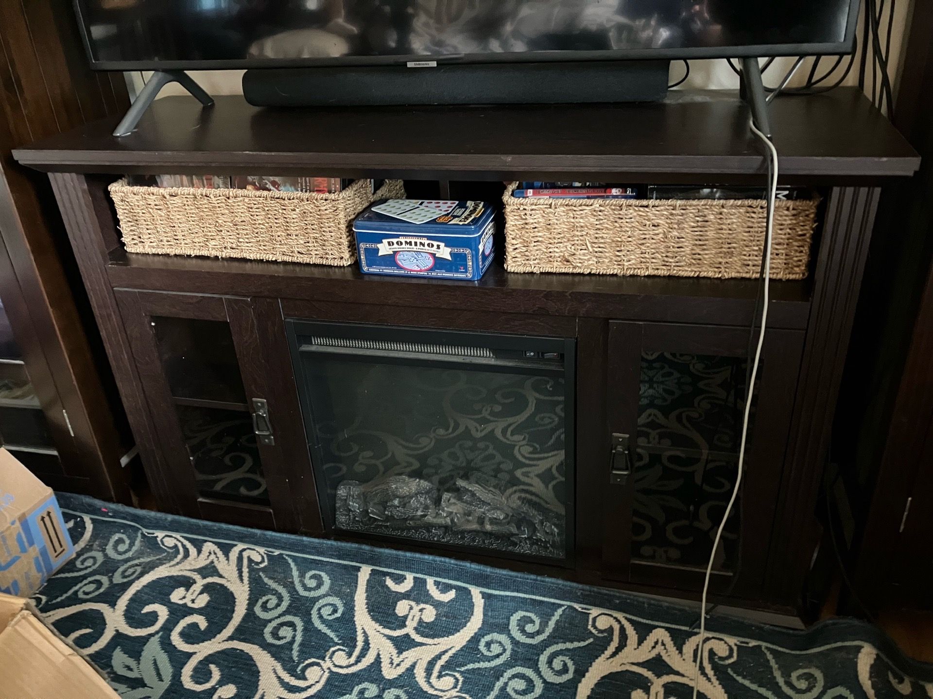 Red Barrel Electric Fireplace TV Stand. Like new, 3 years old.
