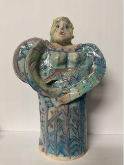 Hand painted Angel Sculpture by Sue Bolt