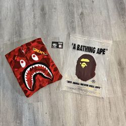Red bape hoodie small