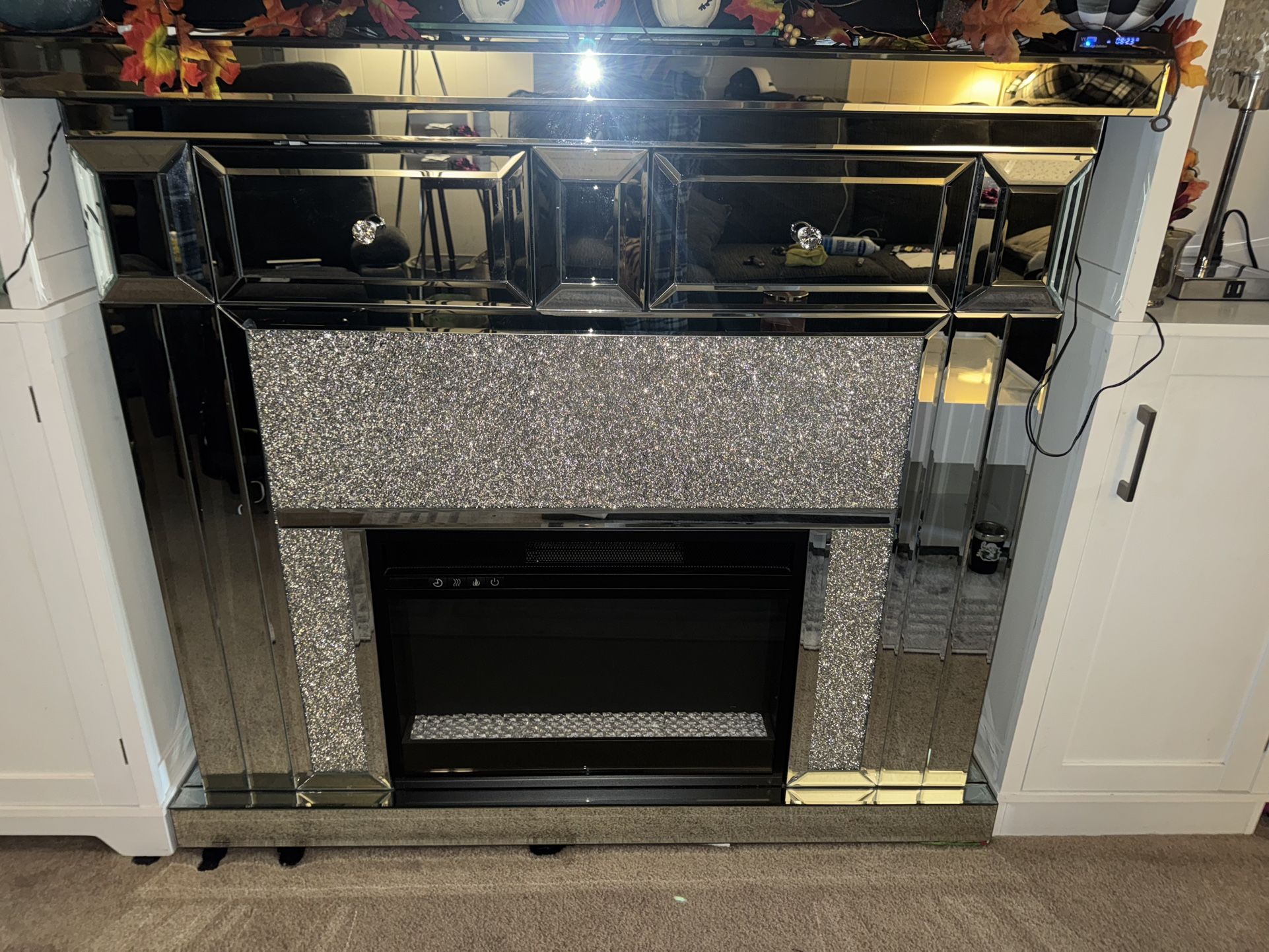 Glass Glammy Fire Place