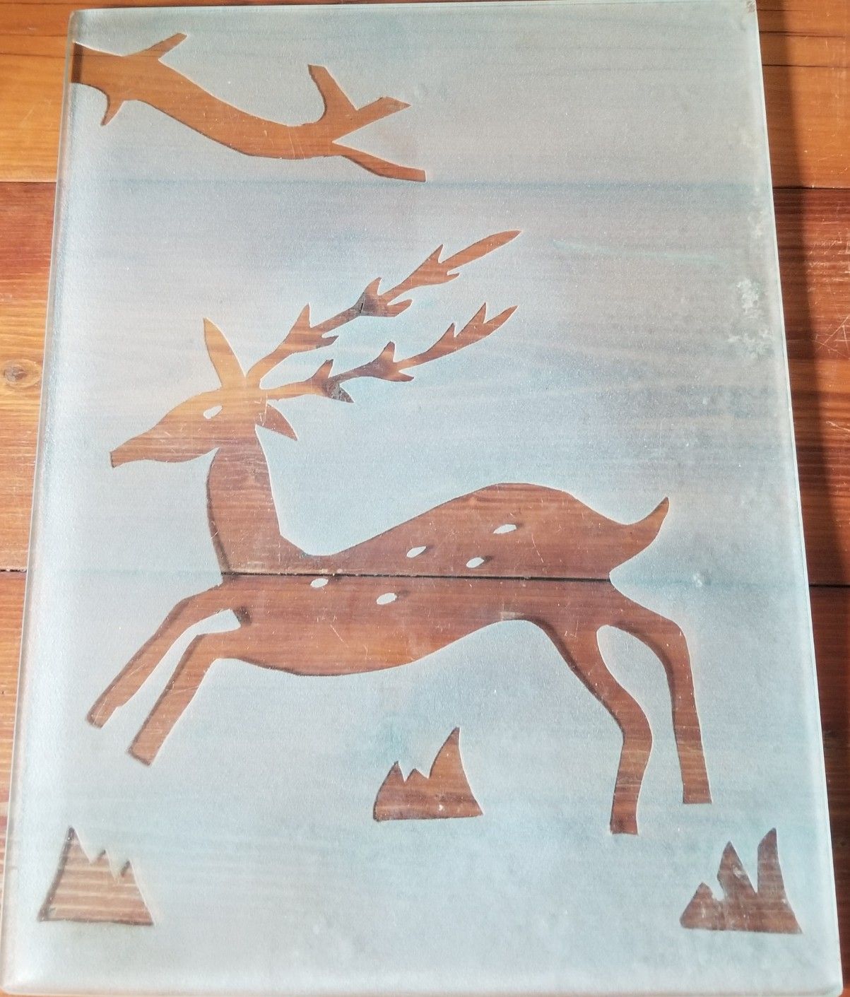 Reindeer deer frosted glass heavy duty nice
