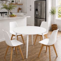 Modern White Dining Chairs – Set of 4 NO TABLE