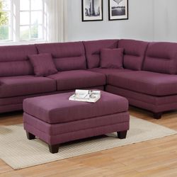3-pcs Sectional Set With Reversible Chaise