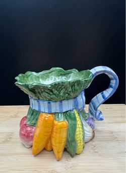 Vintage Fitz and Floyd “Vegetable Bowquet” Hand-Painted Ceramic Mug