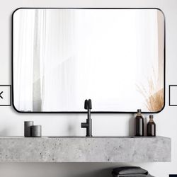 24" x 36" Rectangular Wall Mirror with Metal Frame for Entryways, Bathrooms, Living Rooms