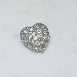 Vintage Pennino Rhinestone Heart Brooch/Pin