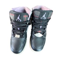 Jordan Air Jordan 1 Mid Boys' High Top Sneakers Black Purple Gray DC7226-015