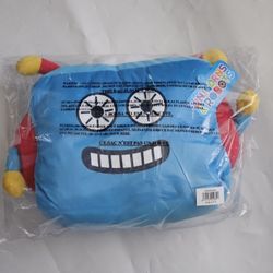 Light Up Pillow for Kids Plush Led Night Light for Boys and Girls Toddler’s Light Up Sleeping Toy Robot Cube Blue
