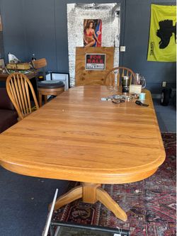 Oak table with 6 chairs