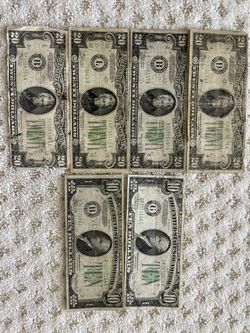 Lot of 1934 old $20 and $10 bills