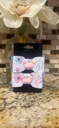 Blue flower crown hair clip