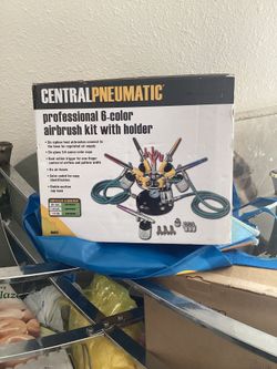 Central Pneumatic6 color air brush kit with holder.