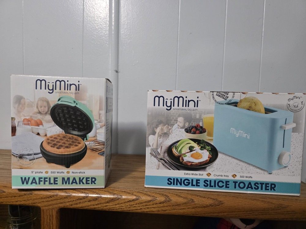 Cute Toaster And Waffle Maker