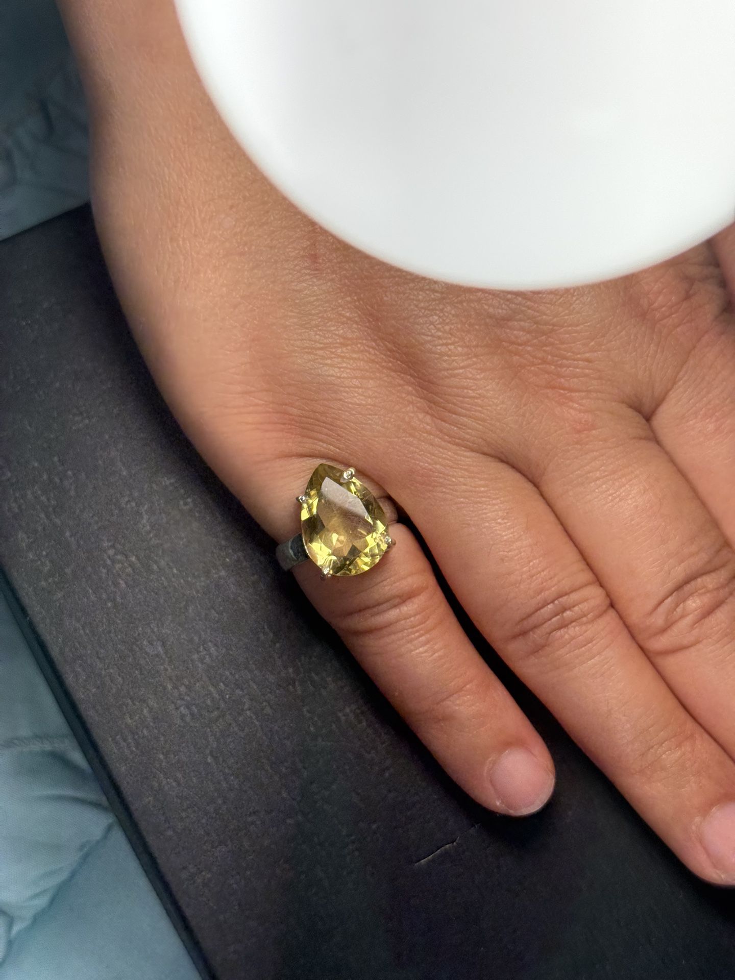 Handmade New 925 Sterling Silver Lemon Quartz Ring Size 5.7