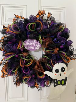 Halloween ghost wreath