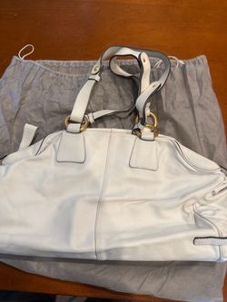 White Leather Handbag authentic italian designer