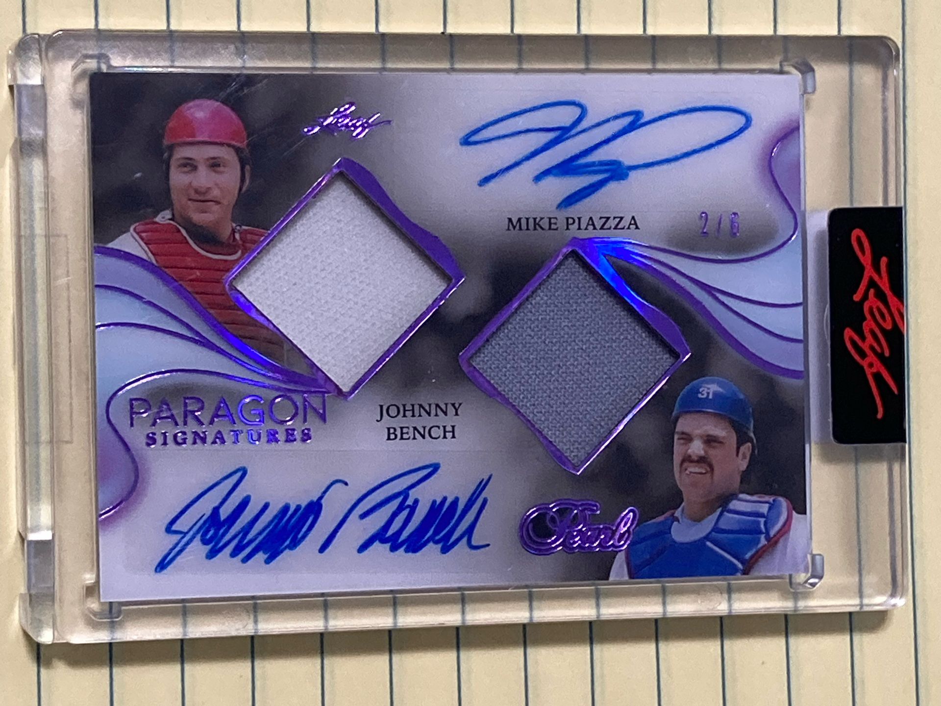 Johnny Bench Mike Piazza Autograph Games Used Memorabilia 2025 Leaf