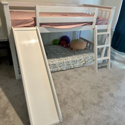Bunk Bed With Ladder ,Mattress And Slider With Good Condition 