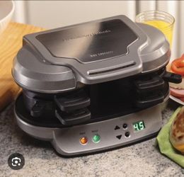 Hamilton Beach Home Electric Dual Breakfast Sandwich Maker Machine with Timer