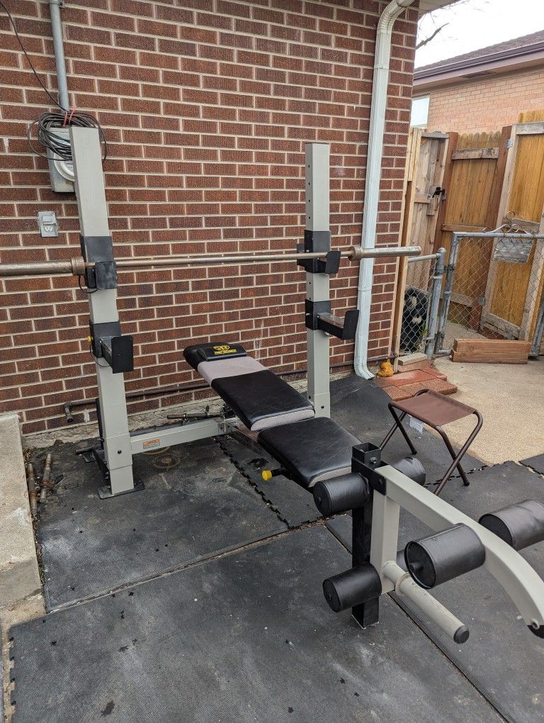 Weight bench rack barbell