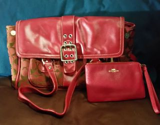 Coach Red Purse & Matching Wallet