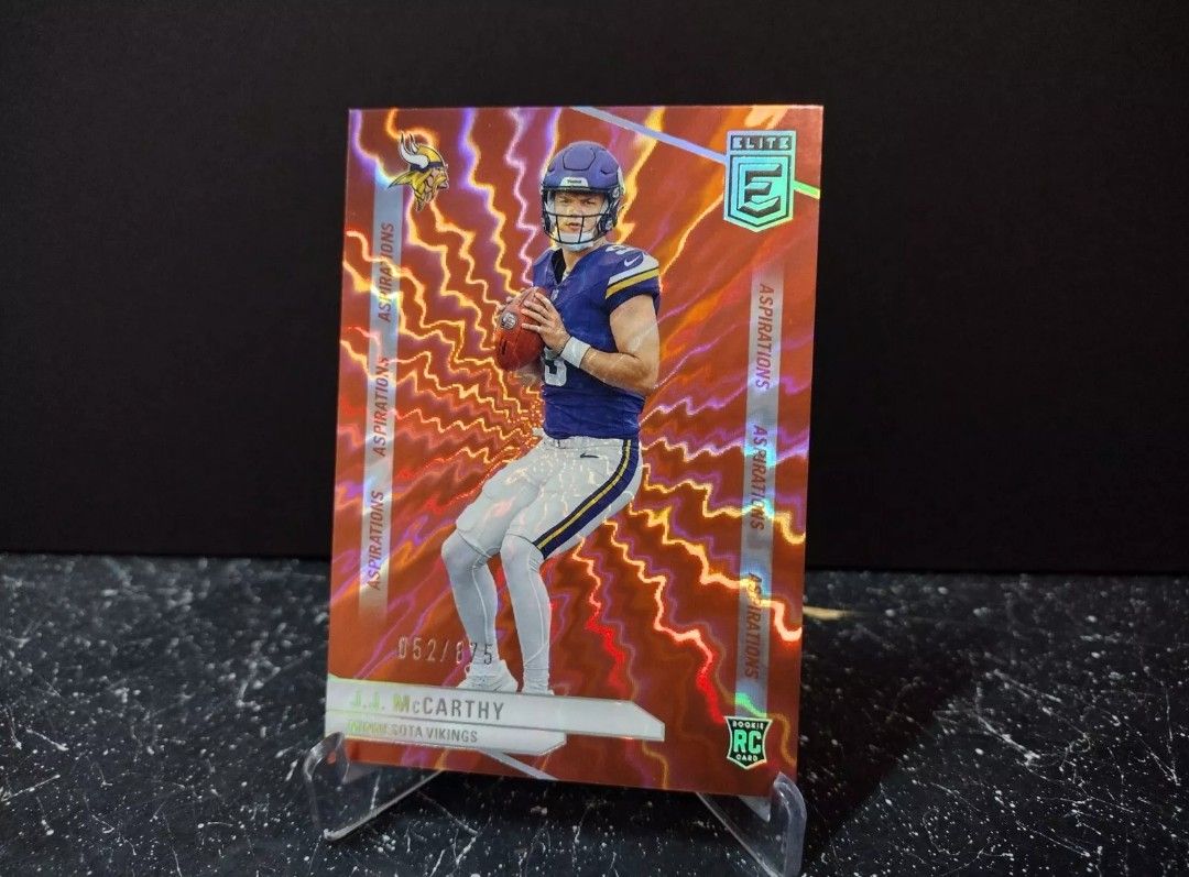 2024 Donruss Elite JJ McCarthy Red Shimmer Aspirations RC /875
