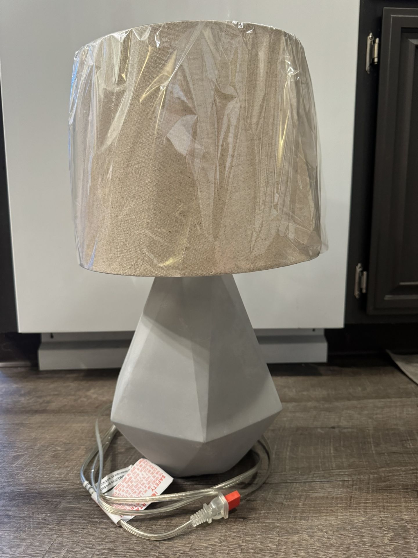 Geometric Gray Lamp Plus Shade