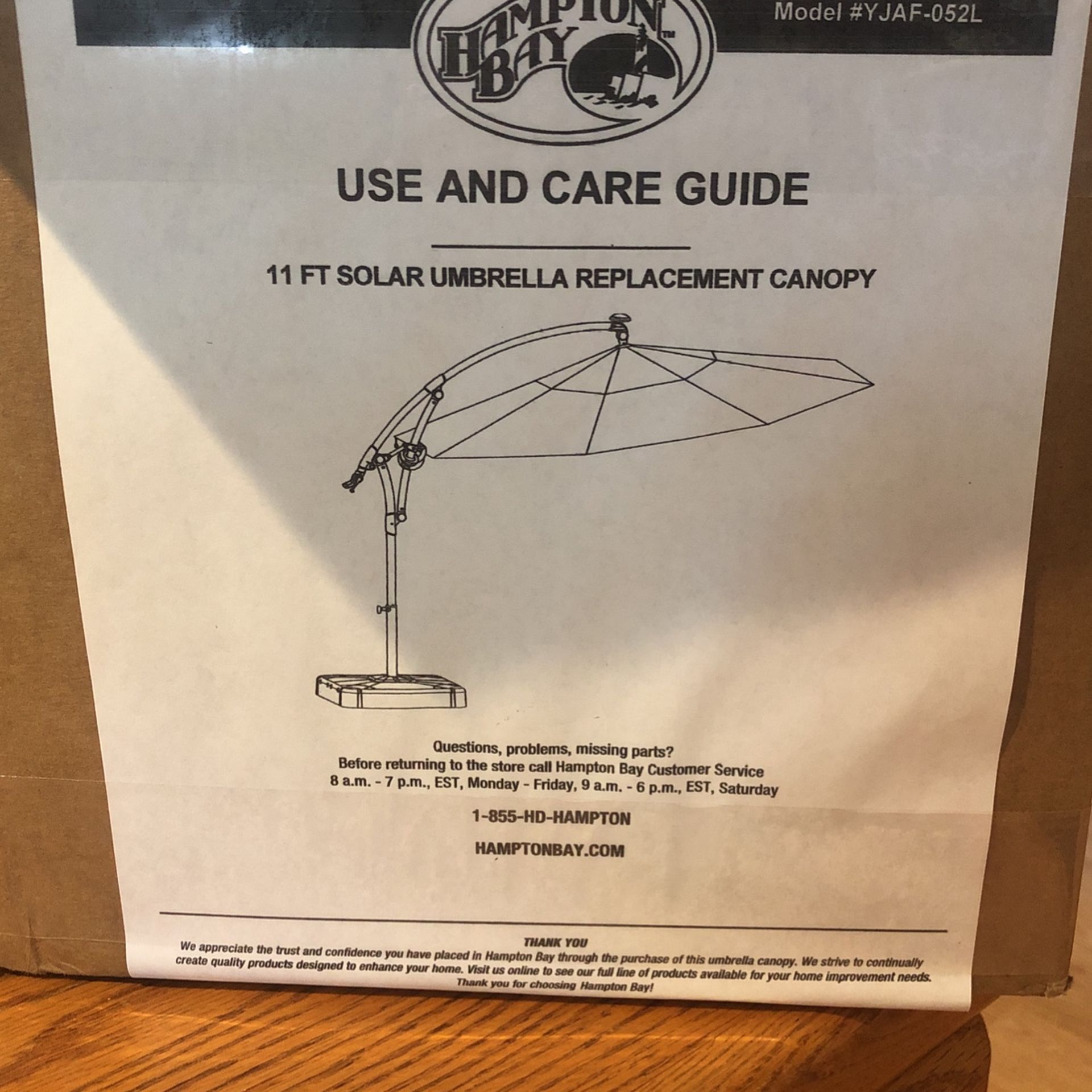 11 foot  Sun Umbrella replacement canopy New In Box!