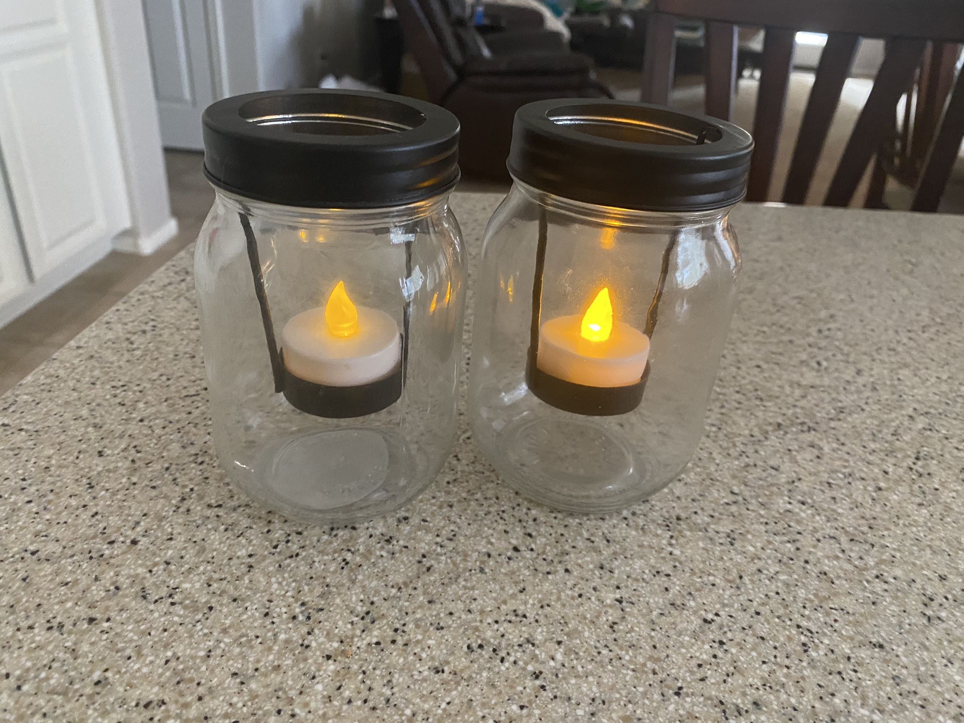 nice Farmhouse glass decor, tealight, candle holders