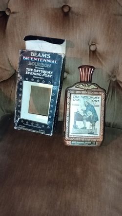 The Saturday Evening Post Beam Bicentennial Bourbon Bottles Decanter