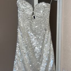 White Sequins  Dress