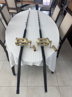 Aluetecnos 50W 2 speed on Palmetto 60-100lb Bent But roller tip Rod