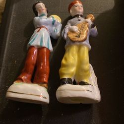 Japanese Man And Woman Playing Instruments And Made In Occupied Japan