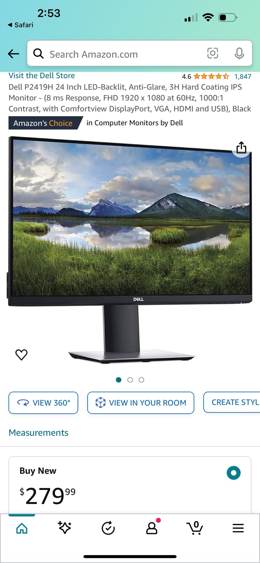 Dell P2419H P Series 24" Screen LED-Lit Monitor Black - Factory Sealed