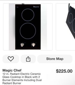 Magic Chef 12 in. Radiant Electric Ceramic Glass Cooktop in Black with 2 Burner Elements Including Dual Radiant Burner