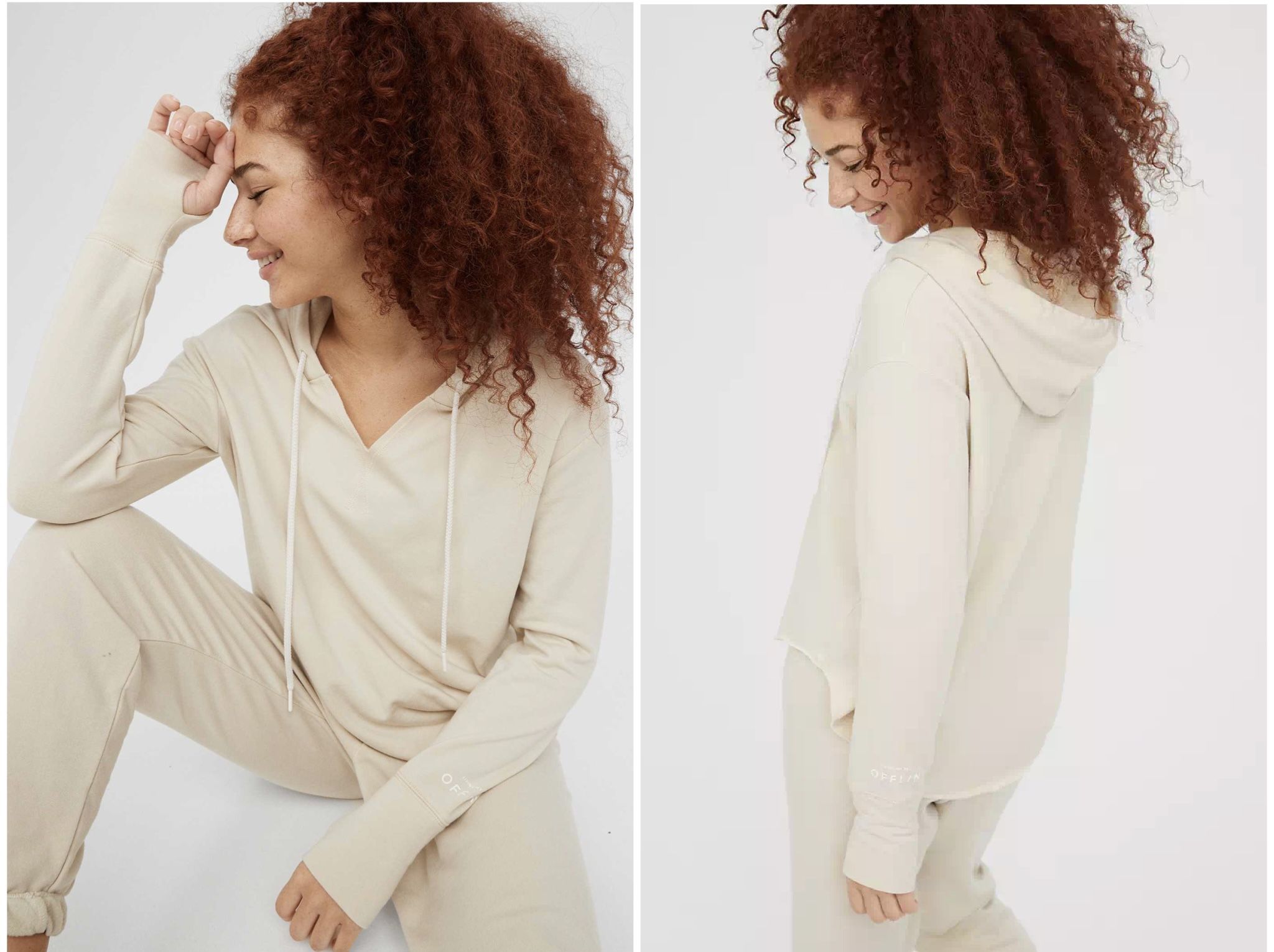 Aerie OFFLINE OTT Fleece Raw Cut Hoodie