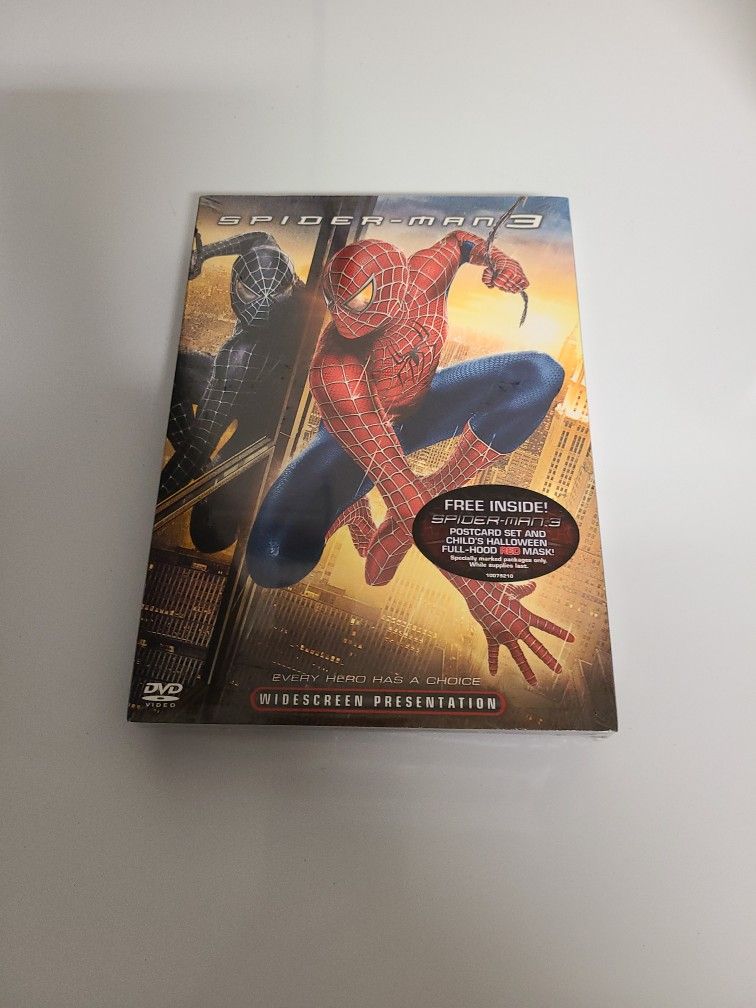 DVD Spider- Man 3 New & Bonus Full Hood MASK inside