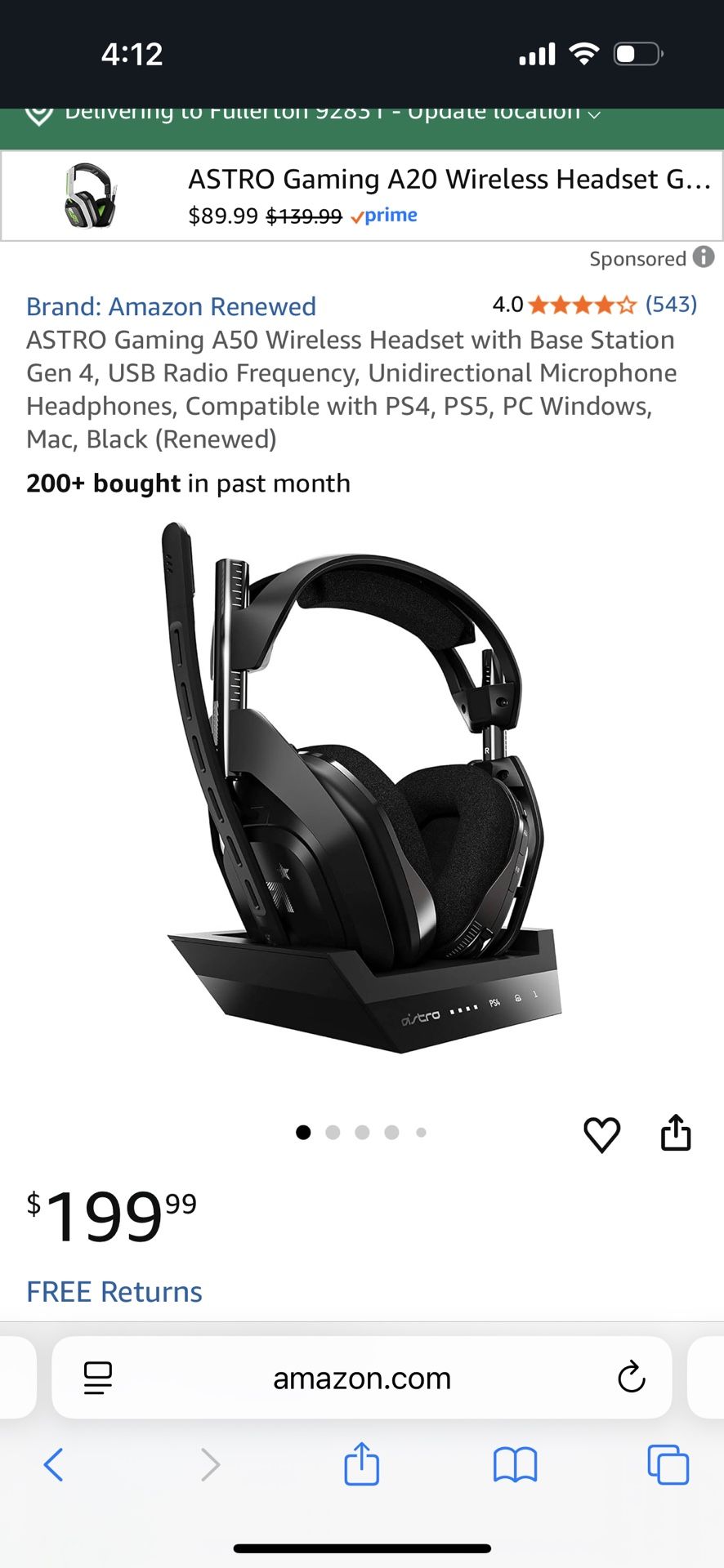 Astro Gaming A50 Headphones 