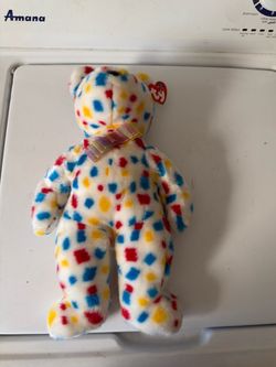 TY Beanie Buddies Confetti YK2 Bear 1999