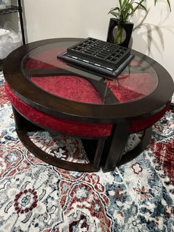 Coffee Table With Chairs Glass Spacesaver