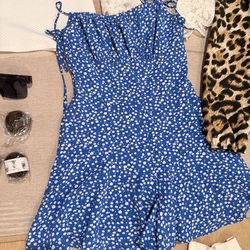 Blue floral romper