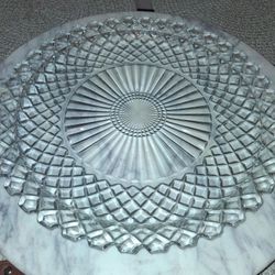 Vintage Large Crysta Platter  8 Dlls
