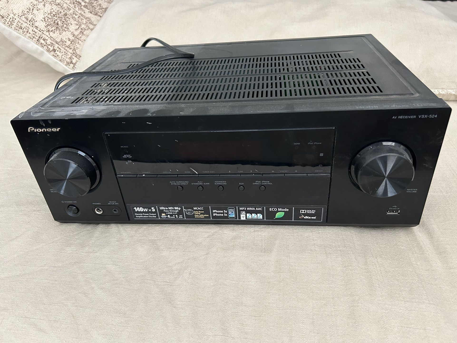 Pioneer AV Receiver and Yamaha 45W Subwoofer