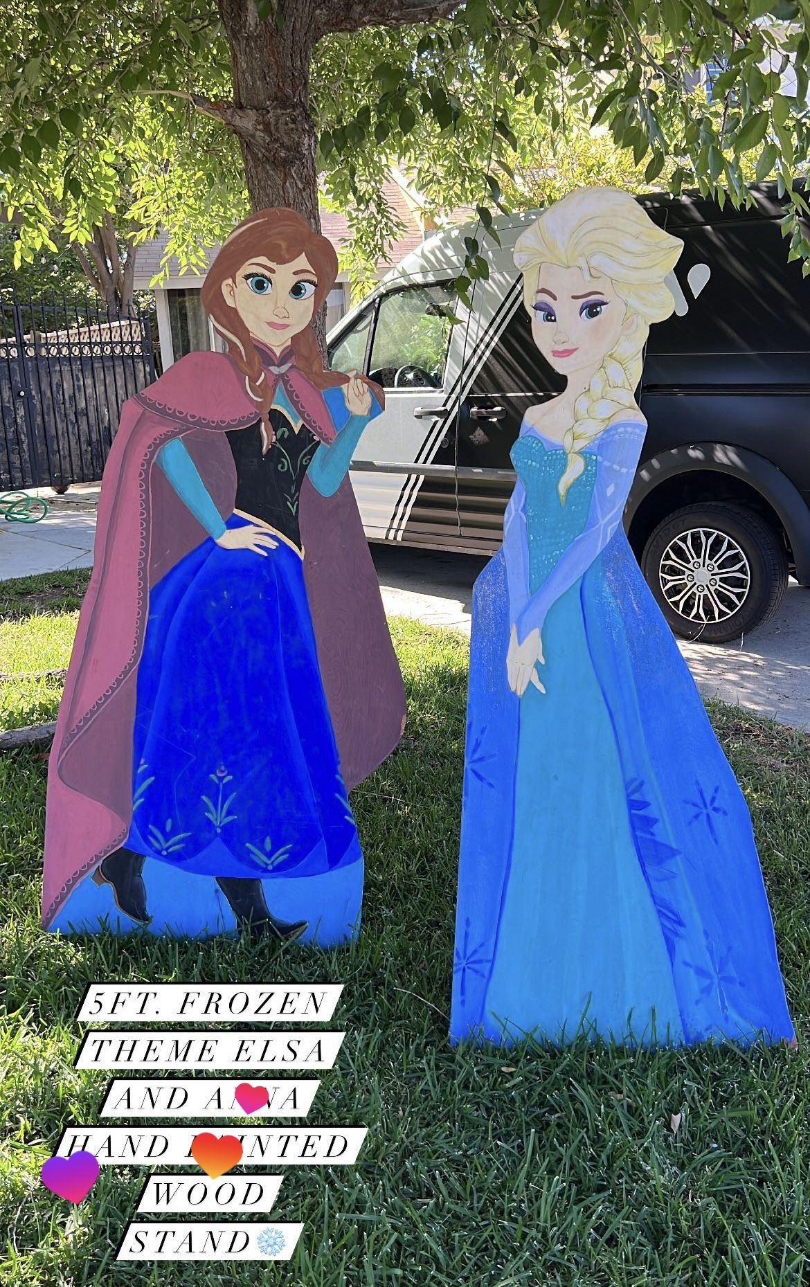 5ft Wood Frozen Theme Elsa And Anna