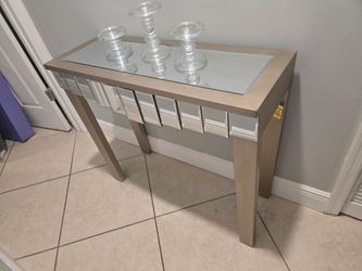 Mirrored Console Table Champagne Gold Frame