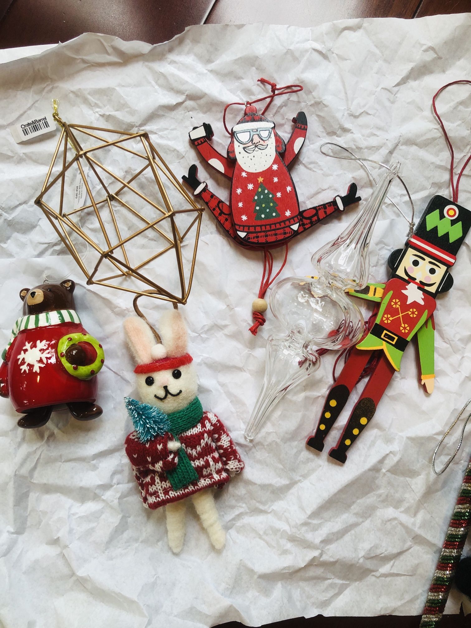 Crate&Barrel Christmas Tree Ornaments (6)