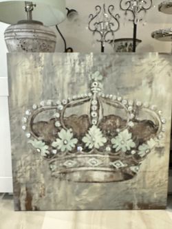 Painting Of Crown Artwork With Crystals 